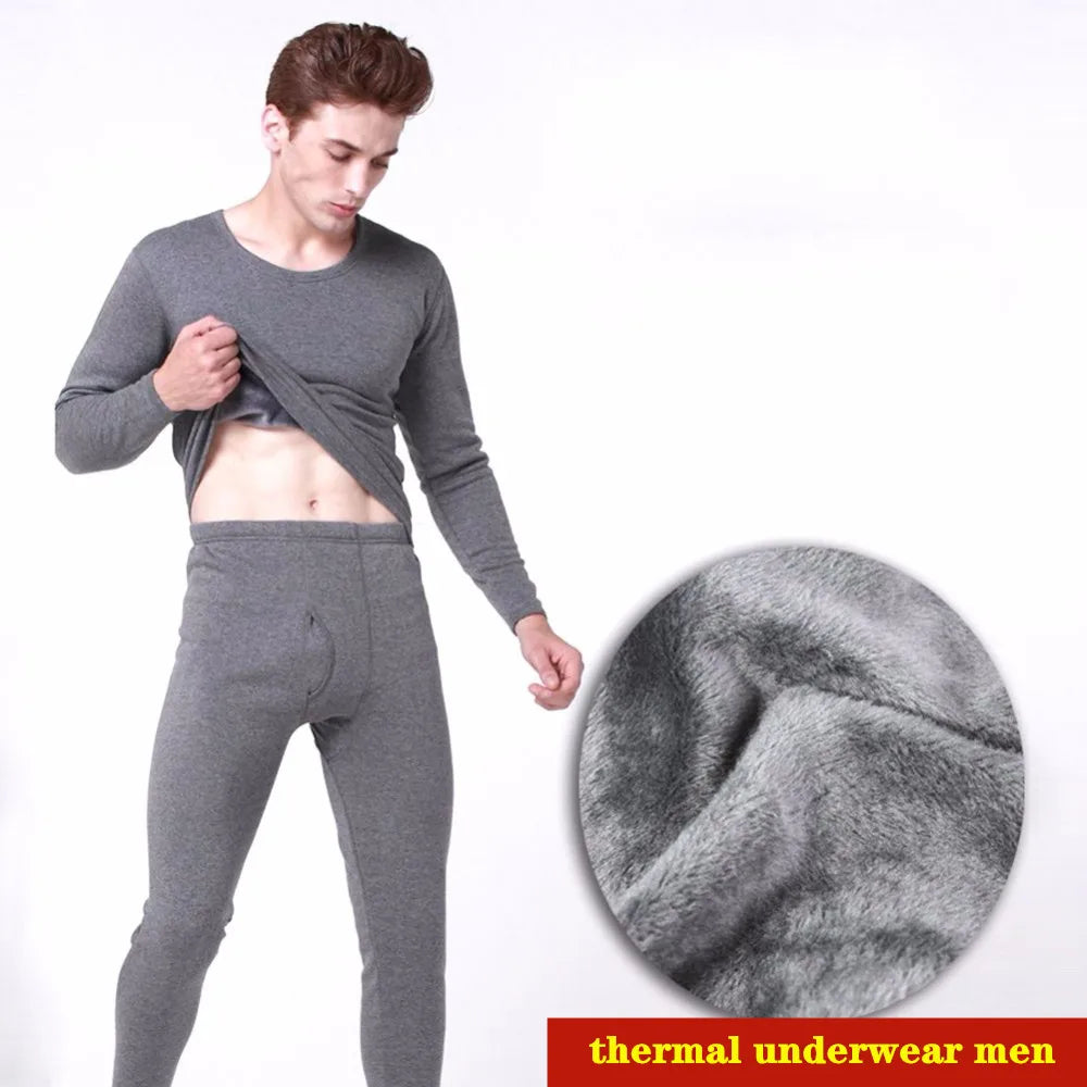 Winter Thermal Underwear Long Johns Men's Keep Warm Tops + Pants Set Thick Clothes Comfortable Thermo Underwear Sets